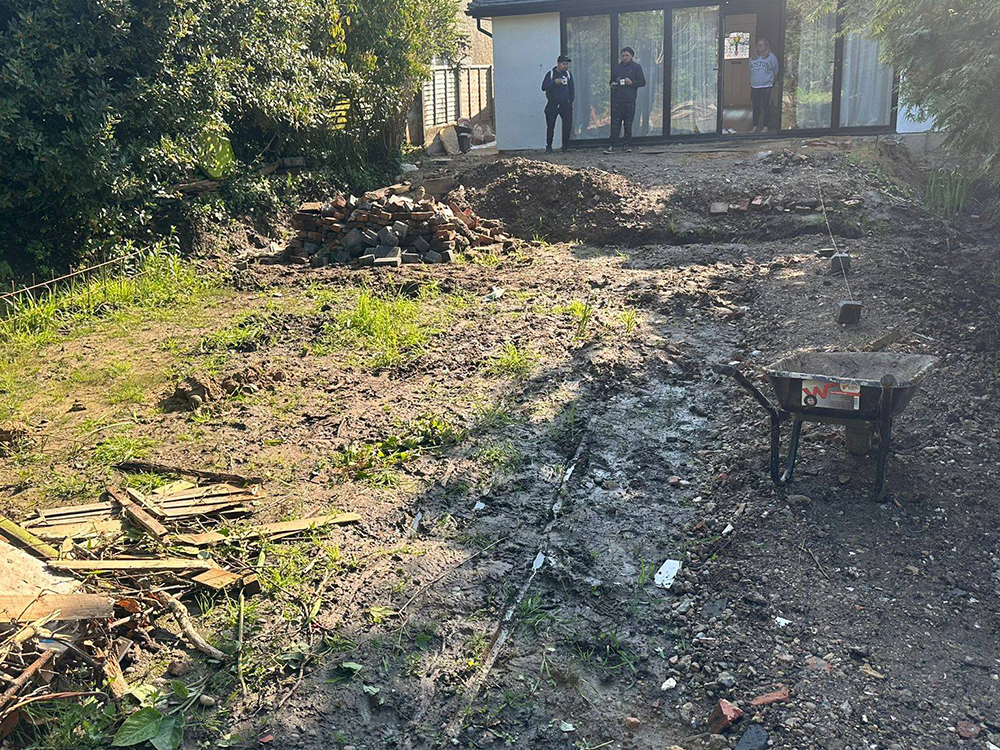 Before: Garden cleared before landscaping